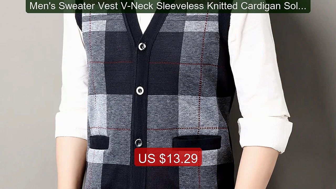 Men's Sweater Vest V-Neck Sleeveless Knitted Cardigan Solid Color ... -- Best Deal 2026 | Shop Now!