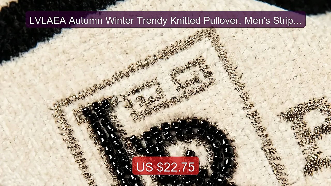 LVLAEA Autumn Winter Trendy Knitted Pullover, Men's Striped L... -- Amazing Value 2026 | Must Have!