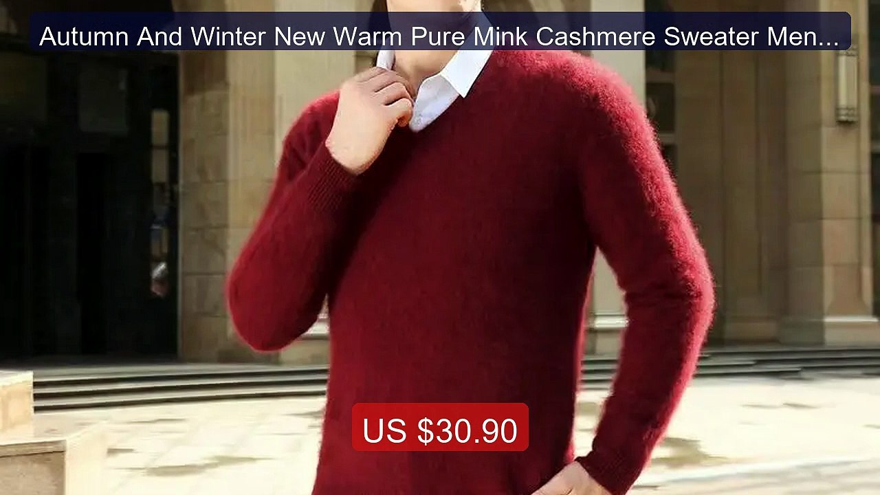 Autumn And Winter New Warm Pure Mink Cashmere Sweater Men's V-... -- Best Buy 2026 | Great Quality!