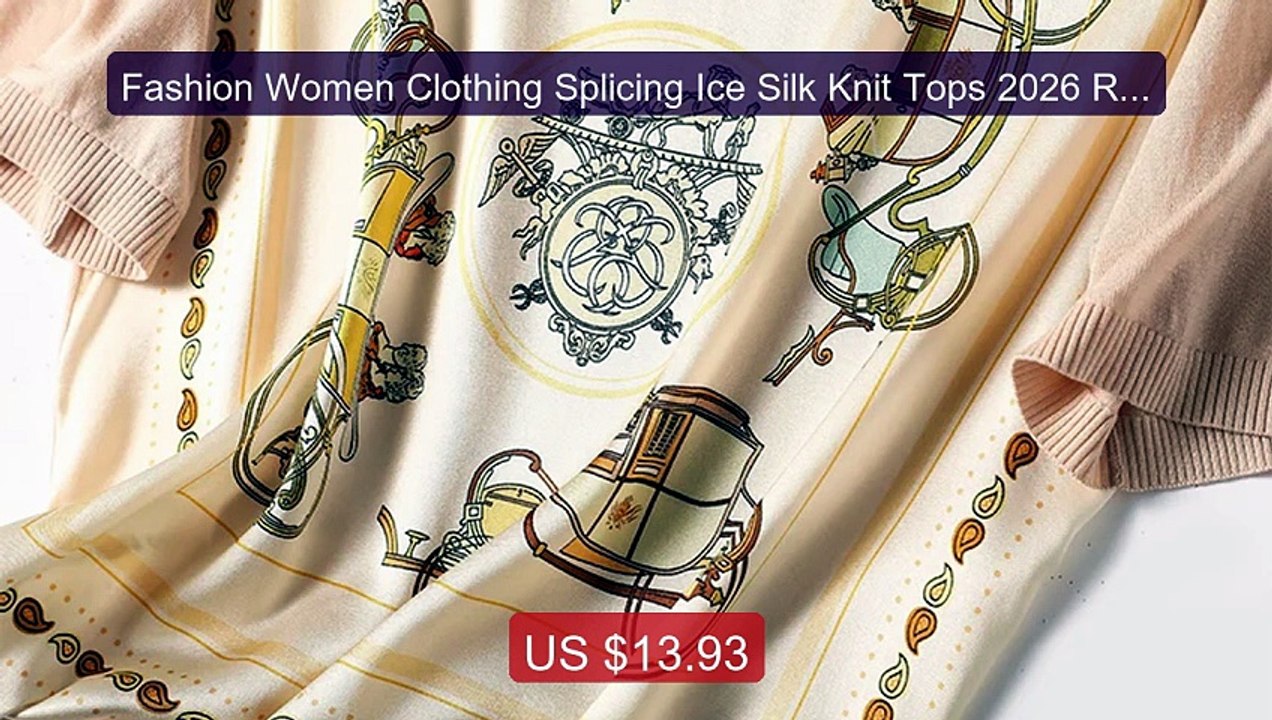 Fashion Women Clothing Splicing Ice Silk Knit Tops 2026 Runway... -- Hot Deal 2026 | Limited Offer!
