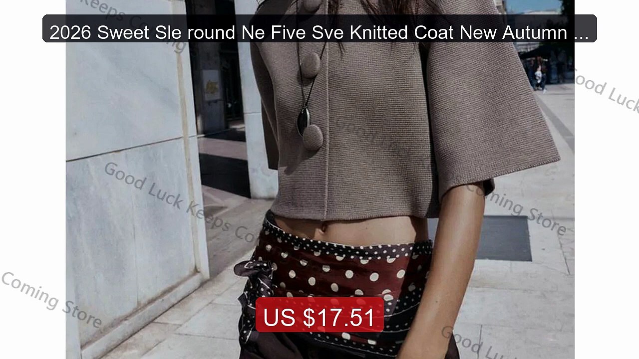 2026 Sweet Sle round Ne Five Sve Knitted Coat New Autumn Wo... -- Top Pick 2026 | Unbeatable Price!