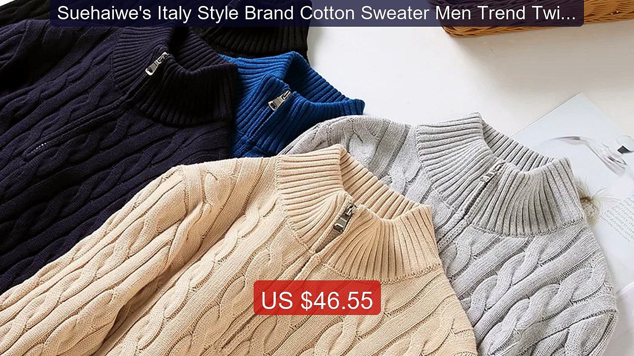 Suehaiwe's Italy Style Brand Cotton Sweater Men Trend Twist Thick S... -- Top Rated 2026 | Buy Now!