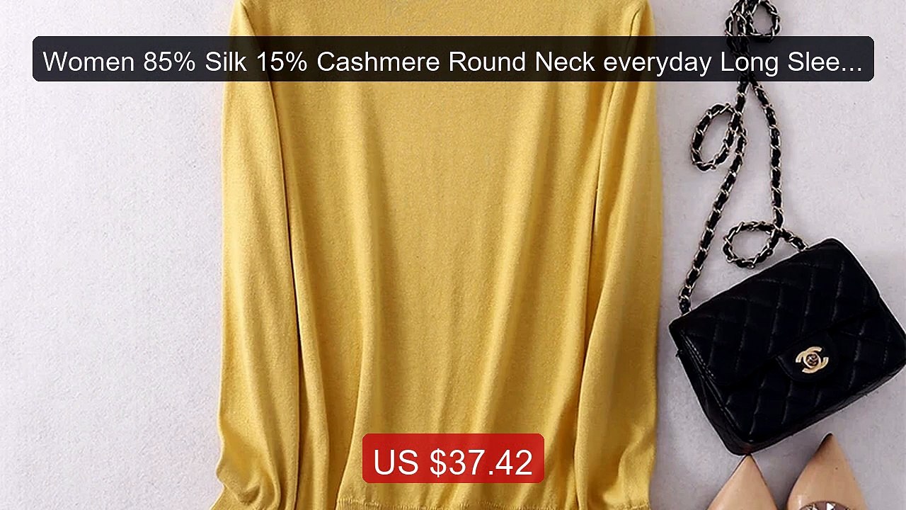 Women 85% Silk 15% Cashmere Round Neck everyday Long Sleeve P... -- Amazing Value 2026 | Must Have!