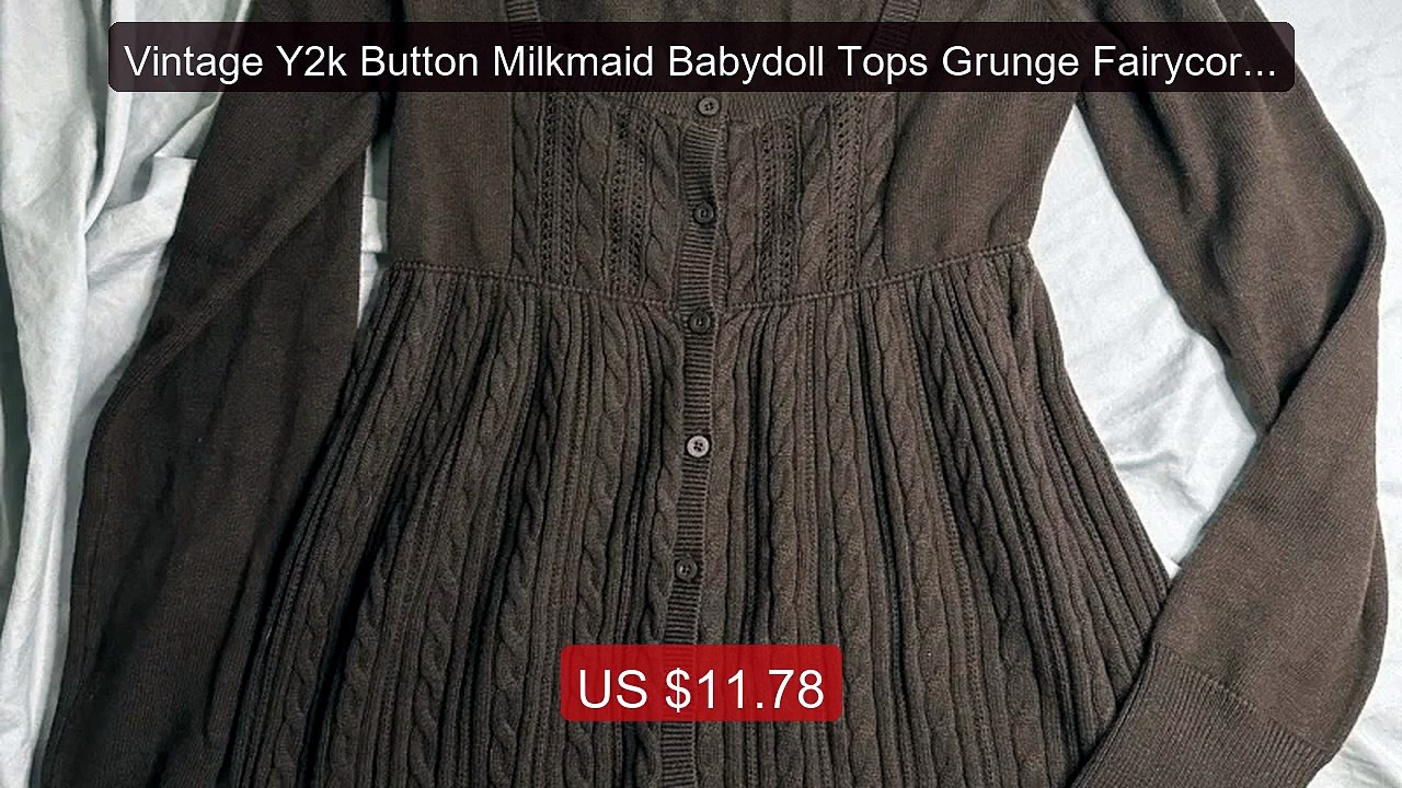 Vintage Y2k Button Milkmaid Babydoll Tops Grunge Fairycore Stripe ... -- Best Deal 2026 | Shop Now!