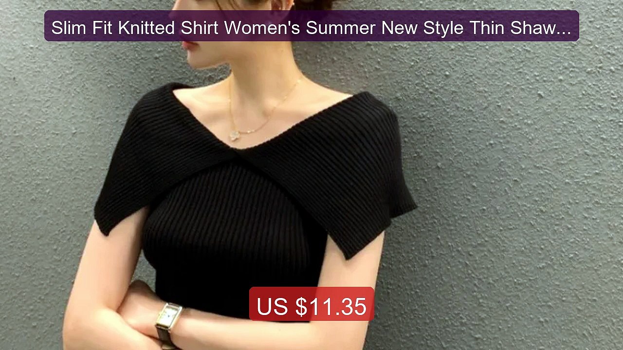 Slim Fit Knitted Shirt Women's Summer New Style Thin Shawl ... -- Top Pick 2026 | Unbeatable Price!