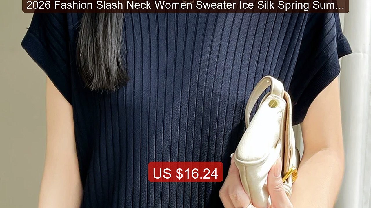 2026 Fashion Slash Neck Women Sweater Ice Silk Spring Summer K... -- Best Buy 2026 | Great Quality!