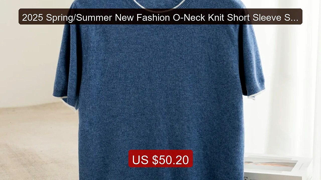 2025 Spring/Summer New Fashion O-Neck Knit Short Sleeve Spliced Bu... -- Best Deal 2026 | Shop Now!