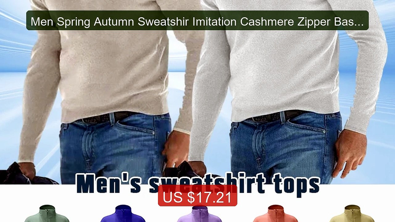 Men Spring Autumn Sweatshir Imitation Cashmere Zipper Basic S... -- Amazing Value 2026 | Must Have!