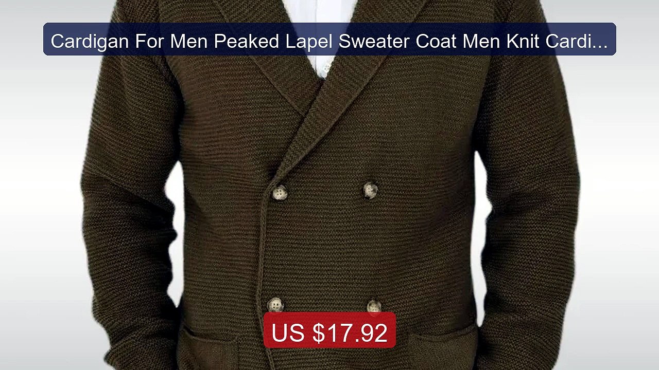 Cardigan For Men Peaked Lapel Sweater Coat Men Knit Cardigan ... -- Amazing Value 2026 | Must Have!