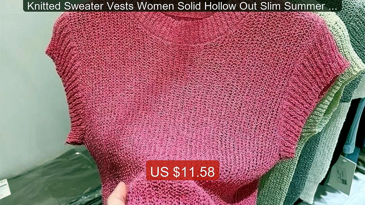 Knitted Sweater Vests Women Solid Hollow Out Slim Summer O-nec... -- Hot Deal 2026 | Limited Offer!