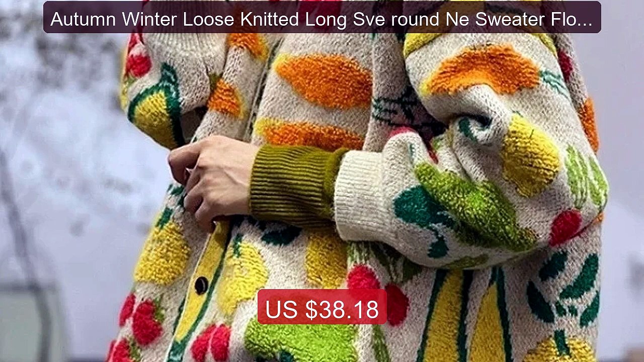 Autumn Winter Loose Knitted Long Sve round Ne Sweater Floral Embroi... -- Top Rated 2026 | Buy Now!
