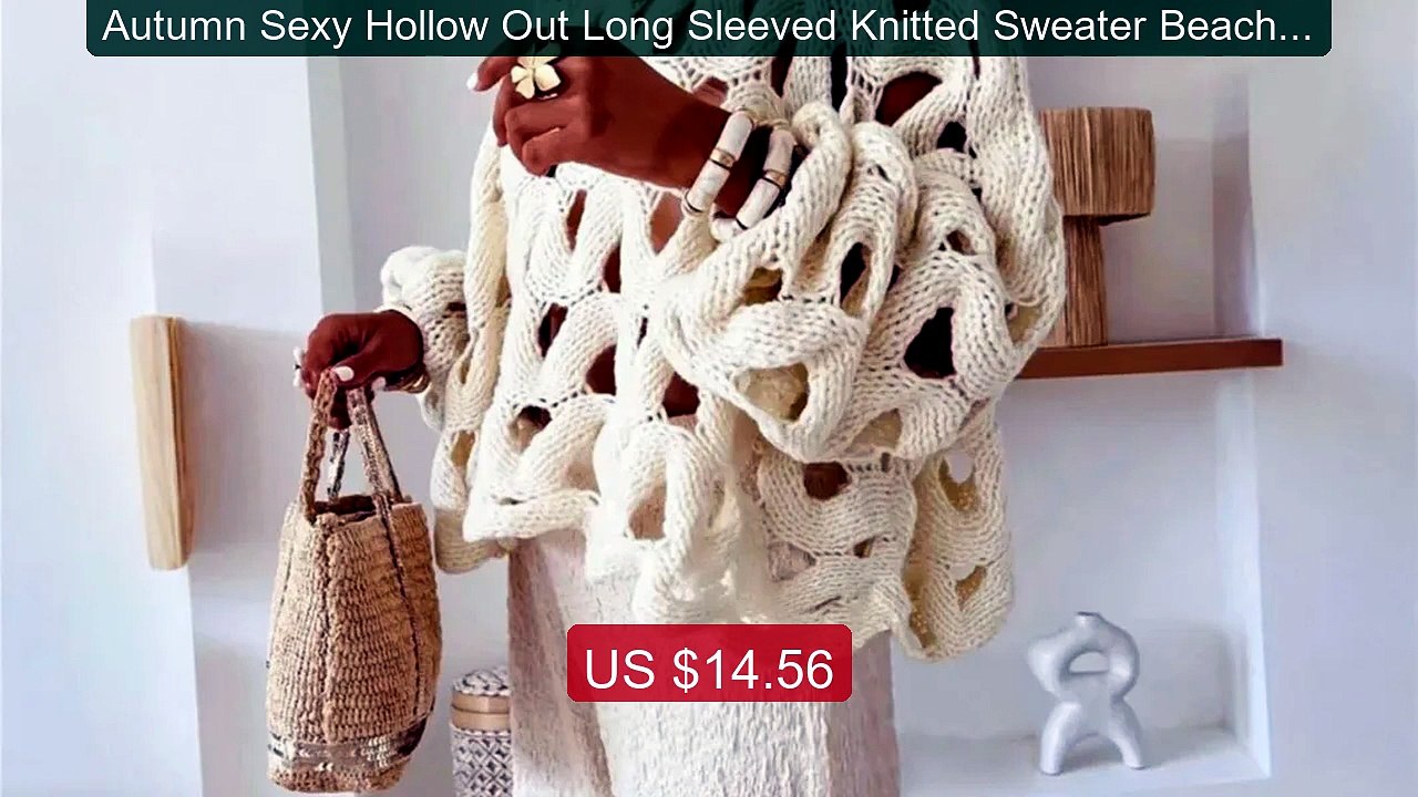 Autumn Sexy Hollow Out Long Sleeved Knitted Sweater Beach O-n... -- Amazing Value 2026 | Must Have!