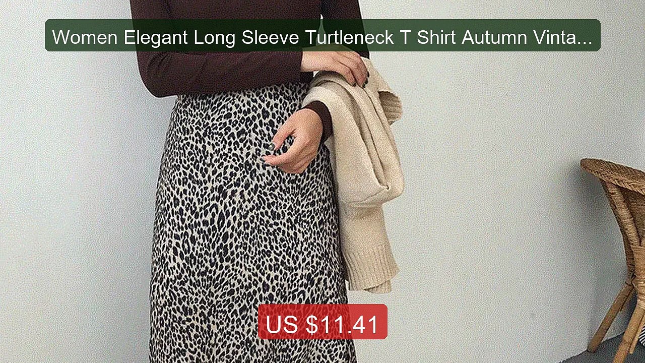 Women Elegant Long Sleeve Turtleneck T Shirt Autumn Vintage... -- Top Pick 2026 | Unbeatable Price!