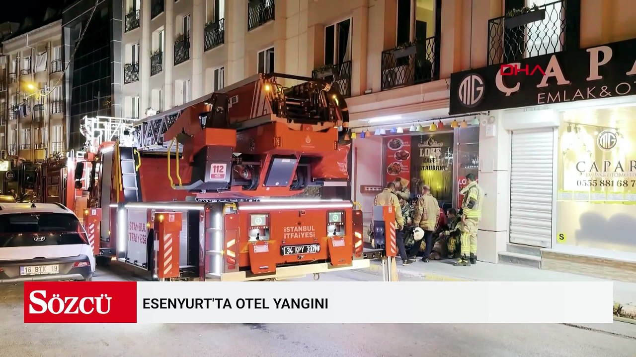 Esenyurt'ta otel yangını; mahsur kalanlar merdivenle tahliye edildi