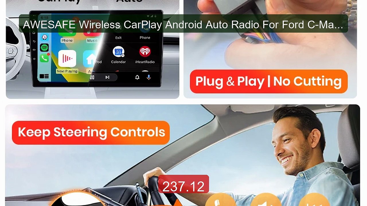 AWESAFE Wireless CarPlay Android Auto Radio For Ford C-Max 200... -- Best Buy 2026 | Great Quality!