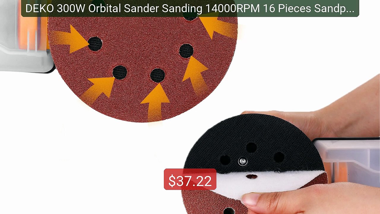 DEKO 300W Orbital Sander Sanding 14000RPM 16 Pieces Sandpaper ... -- Hot Deal 2026 | Limited Offer!