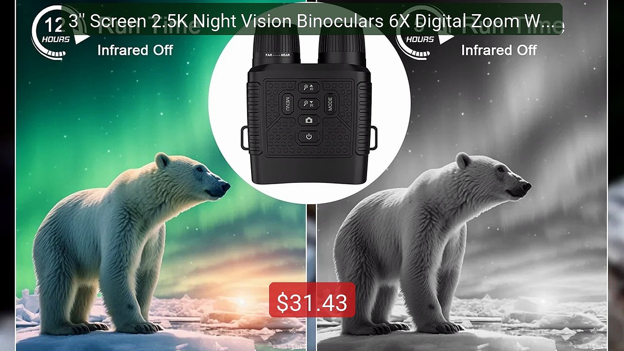 3'' Screen 2.5K Night Vision Binoculars 6X Digital Zoom With T... -- Hot Deal 2026 | Limited Offer!
