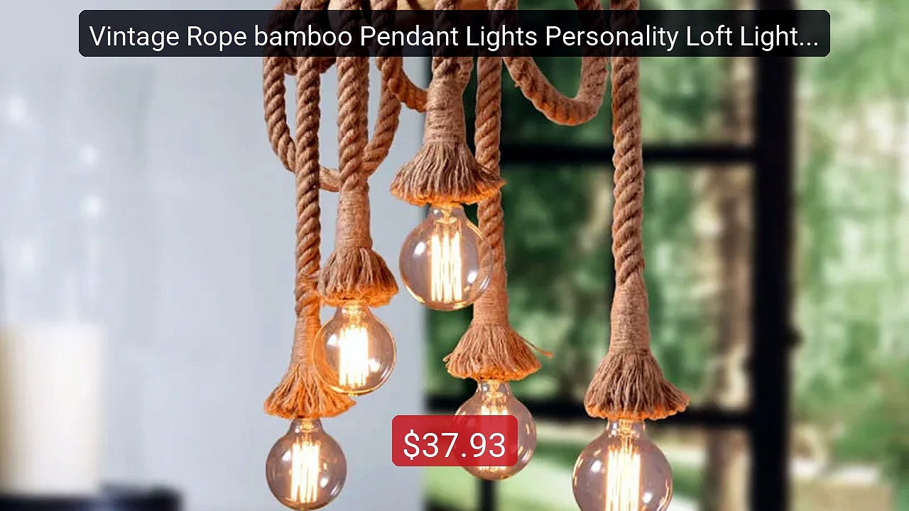 Vintage Rope bamboo Pendant Lights Personality Loft Lights ... -- Top Pick 2026 | Unbeatable Price!
