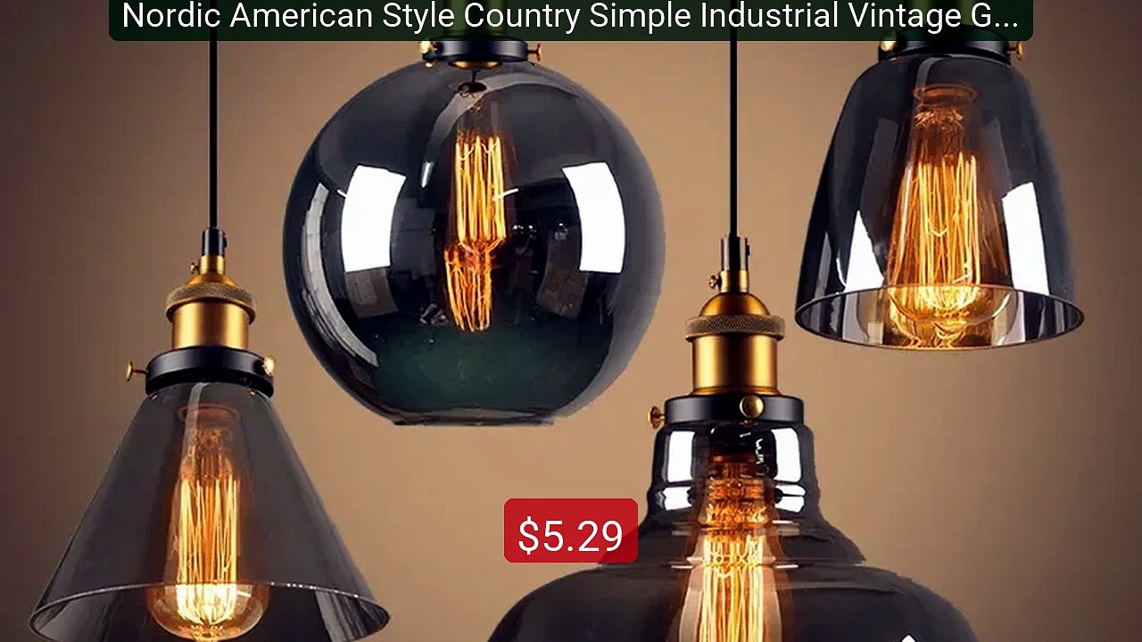 Nordic American Style Country Simple Industrial Vintage Glass Chand... -- Top Rated 2026 | Buy Now!