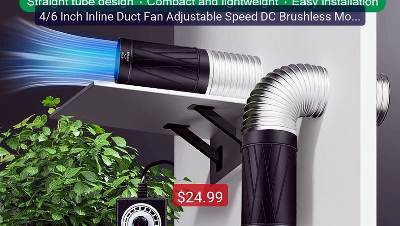 4/6 Inch Inline Duct Fan Adjustable Speed DC Brushless Motor Ventil... -- Top Rated 2026 | Buy Now!