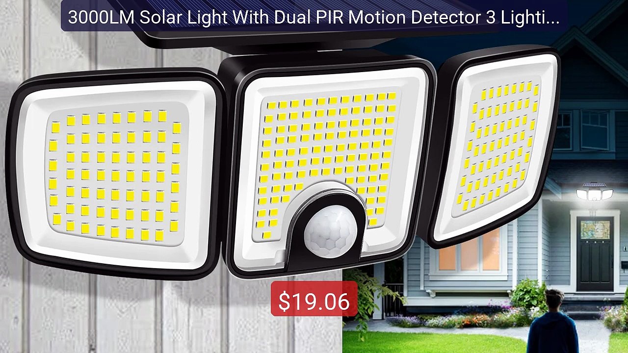 3000LM Solar Light With Dual PIR Motion Detector 3 Lighting... -- Top Pick 2026 | Unbeatable Price!