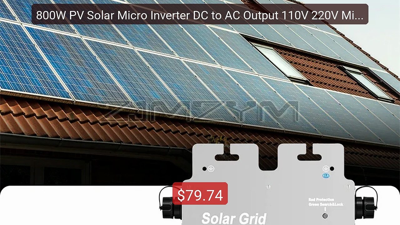 800W PV Solar Micro Inverter DC to AC Output 11...