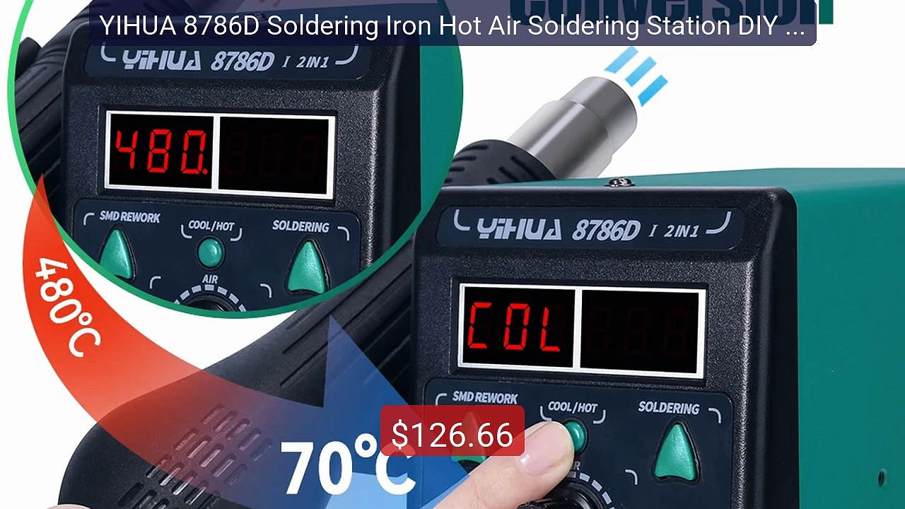 YIHUA 8786D Soldering Iron Hot Air Soldering Station DIY Digit... -- Best Buy 2026 | Great Quality!