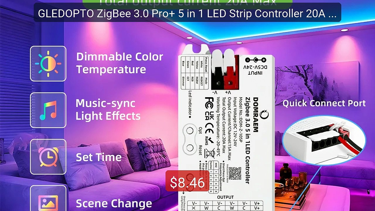 GLEDOPTO ZigBee 3.0 Pro+ 5 in 1 LED Strip Controller 20A Ma... -- Top Pick 2026 | Unbeatable Price!