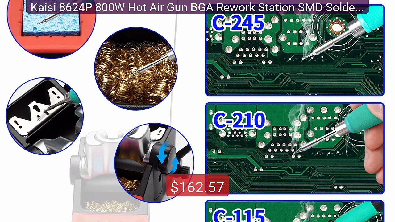 Kaisi 8624P 800W Hot Air Gun BGA Rework Station...
