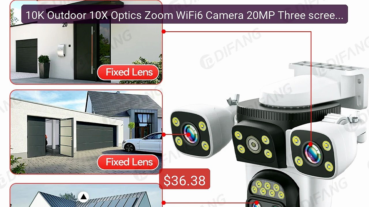 10K Outdoor 10X Optics Zoom WiFi6 Camera 20MP Three screen Four Le... -- Best Deal 2026 | Shop Now!