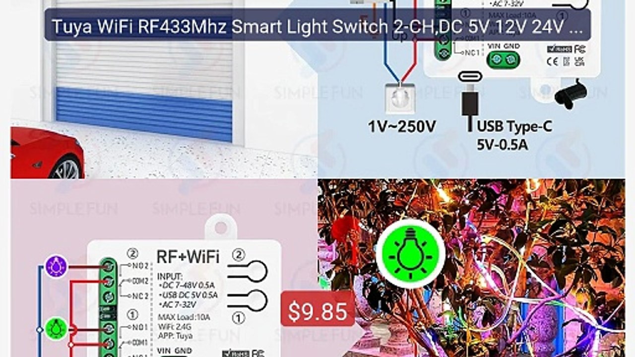 Tuya WiFi RF433Mhz Smart Light Switch 2-CH,DC 5V 12V 24V 48V,1... -- Best Buy 2026 | Great Quality!