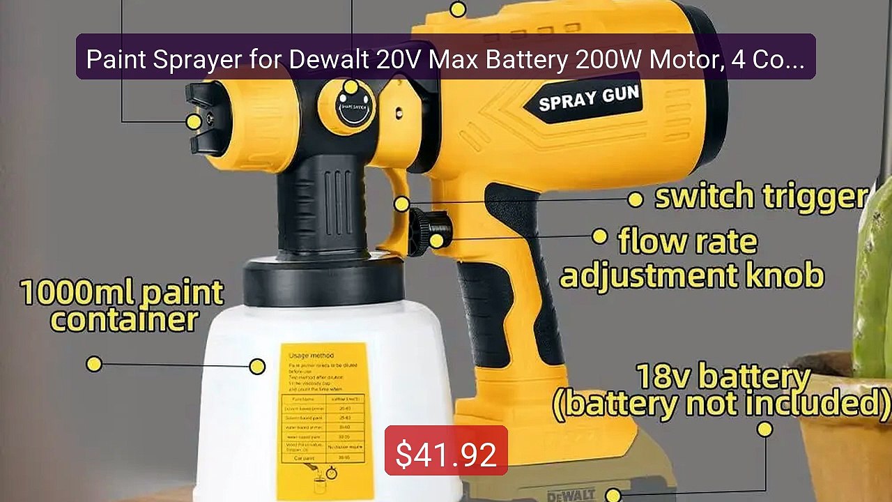 Paint Sprayer for Dewalt 20V Max Battery 200W Motor, 4 Copper Nozz... -- Best Deal 2026 | Shop Now!