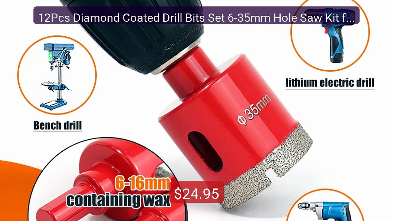 12Pcs Diamond Coated Drill Bits Set 6-35mm Hole Saw Kit for Glass M... -- Top Rated 2026 | Buy Now!