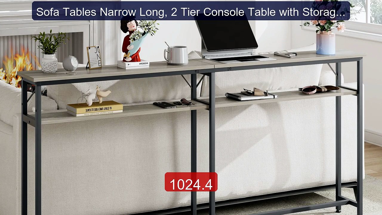 Sofa Tables Narrow Long, 2 Tier Console Table with Storage ... -- Top Pick 2026 | Unbeatable Price!