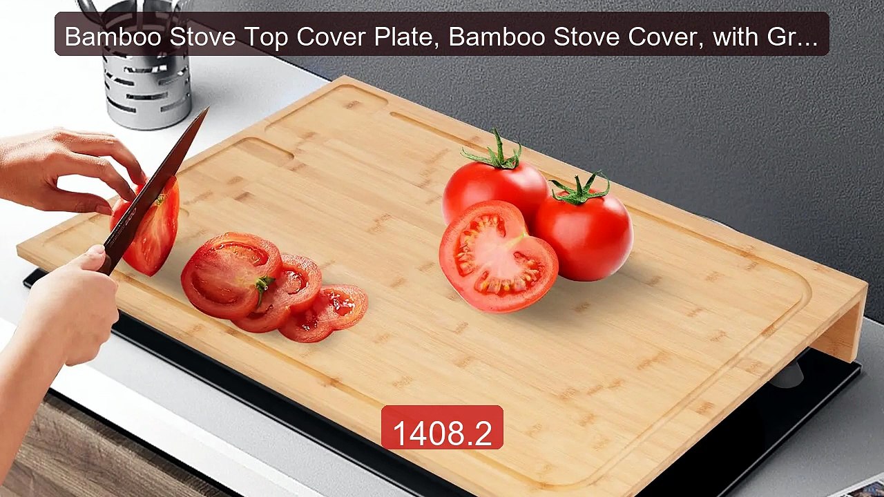 Bamboo Stove Top Cover Plate, Bamboo Stove Cover, with Groo... -- Top Pick 2026 | Unbeatable Price!