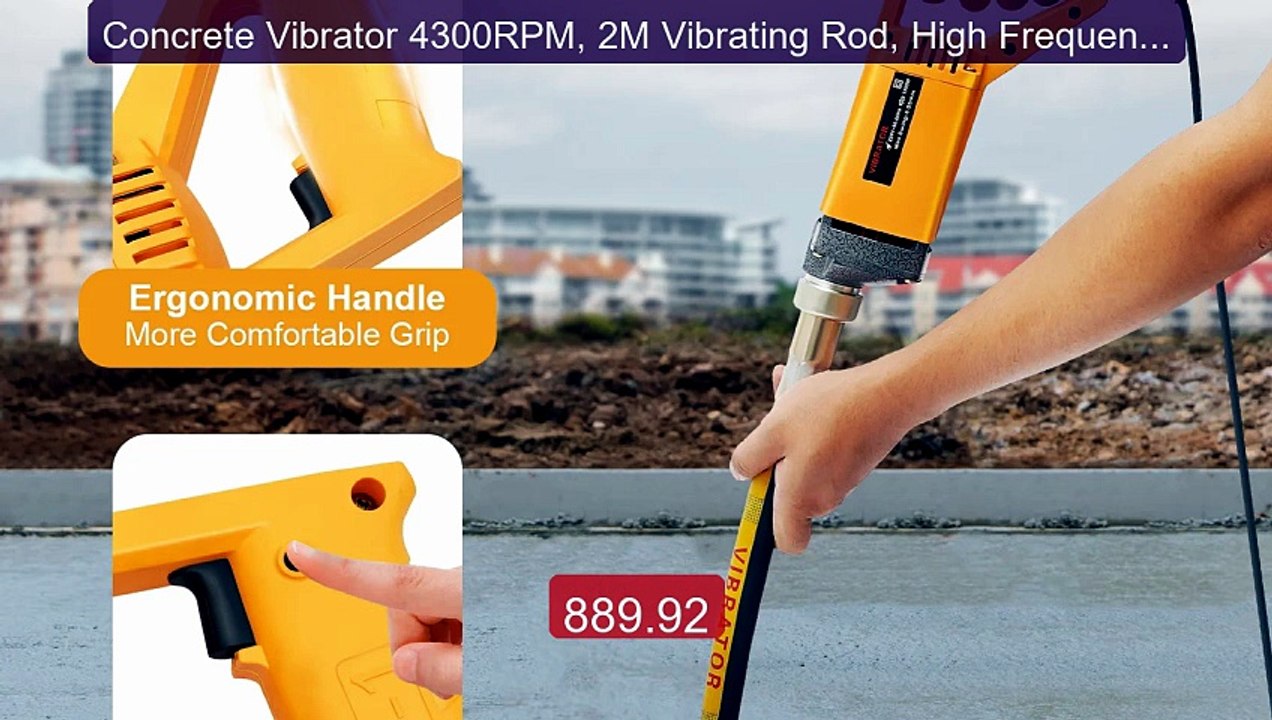 Concrete Vibrator 4300RPM, 2M Vibrating Rod, High Frequency... -- Top Pick 2026 | Unbeatable Price!