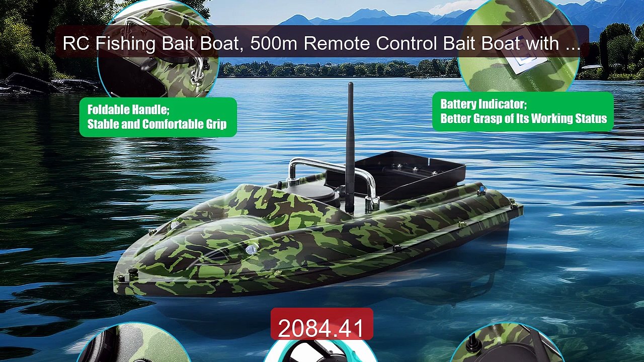 RC Fishing Bait Boat, 500m Remote Control Bait...