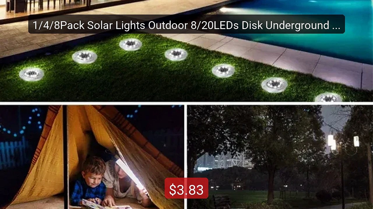1/4/8Pack Solar Lights Outdoor 8/20LEDs Disk Underground Lamp Spotl... -- Top Rated 2026 | Buy Now!