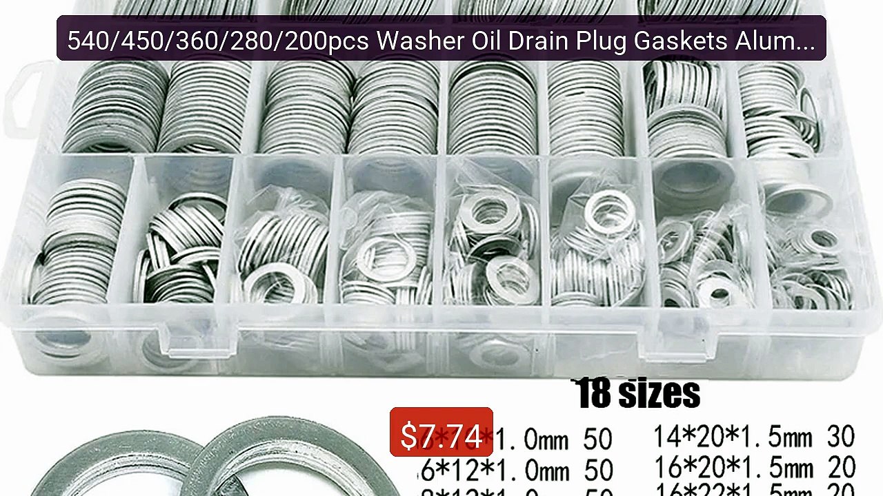 540/450/360/280/200pcs Washer Oil Drain Plug Gaskets Aluminum ... -- Hot Deal 2026 | Limited Offer!