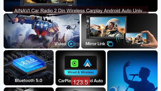 AINAVI Car Radio 2 Din Wireless Carplay Android Auto Universal Car... Best Deal 2026 | Shop Now!