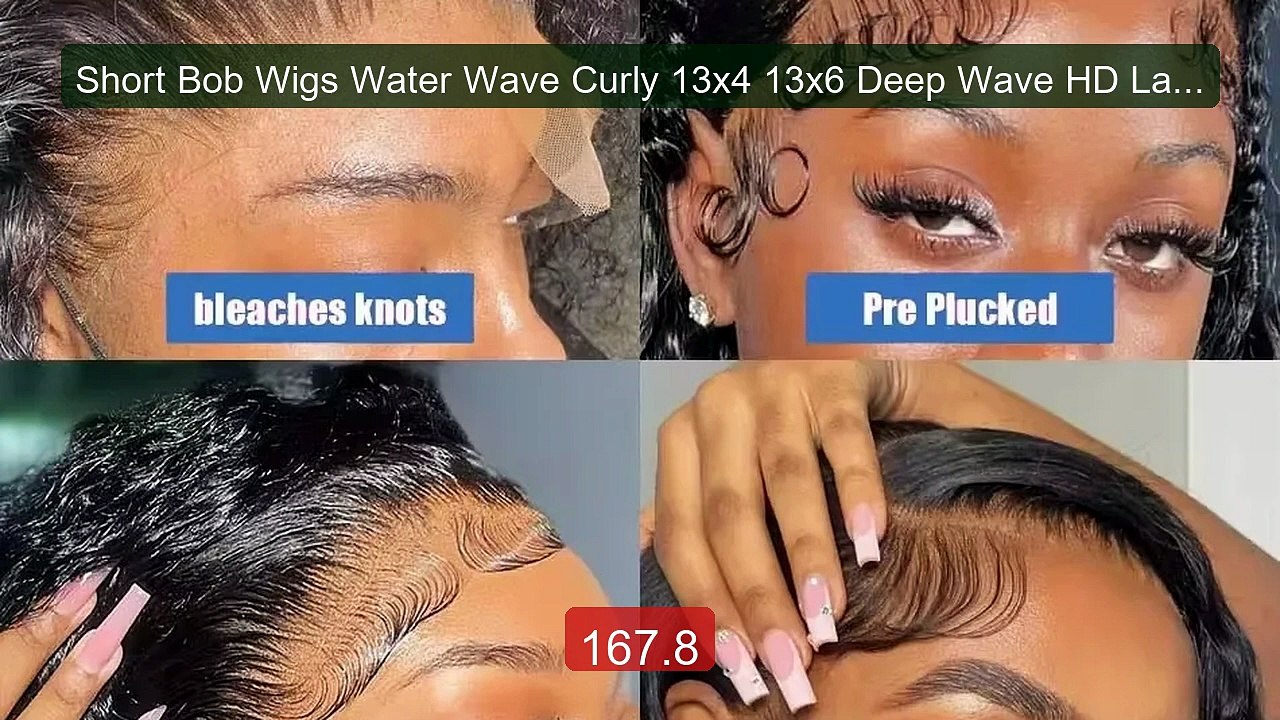 Short Bob Wigs Water Wave Curly 13x4 13x6 Deep Wave HD Lace... -- Top Pick 2026 | Unbeatable Price!