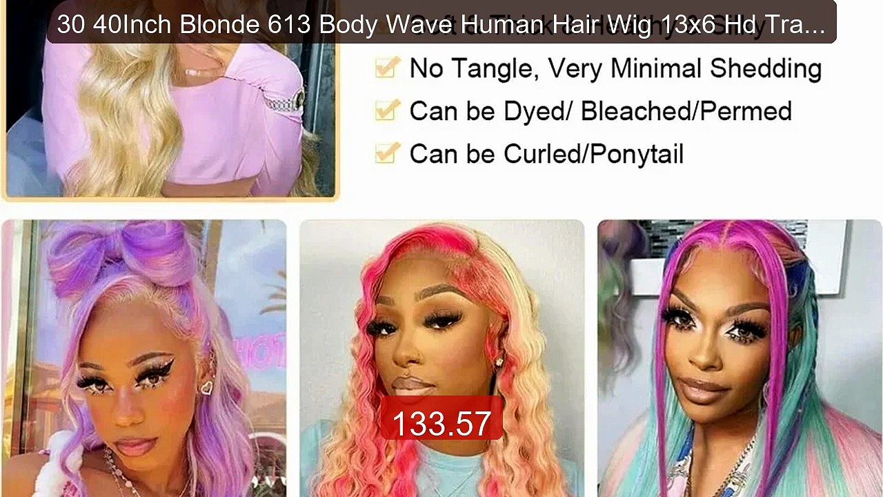 30 40Inch Blonde 613 Body Wave Human Hair Wig 13x6 Hd Transpar... -- Best Buy 2026 | Great Quality!