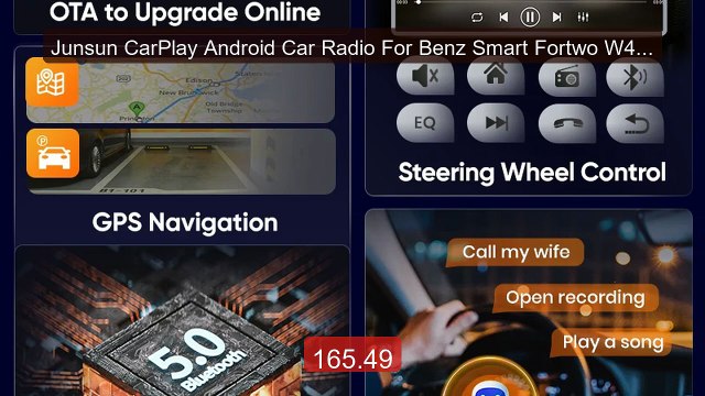 Junsun CarPlay Android Car Radio For Benz Smart Fortwo W451 20... Hot Deal 2026 | Limited Offer!