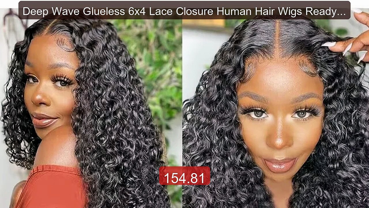 Deep Wave Glueless 6x4 Lace Closure Human Hair Wigs Ready To G... -- Hot Deal 2026 | Limited Offer!