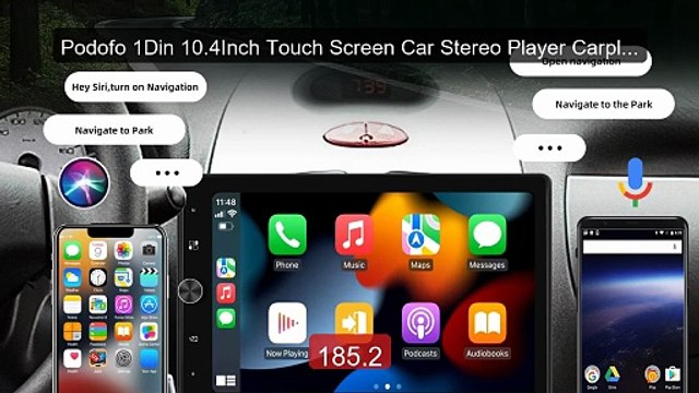 Podofo 1Din 10.4Inch Touch Screen Car Stereo Player Carplay Bl... Hot Deal 2026 | Limited Offer!