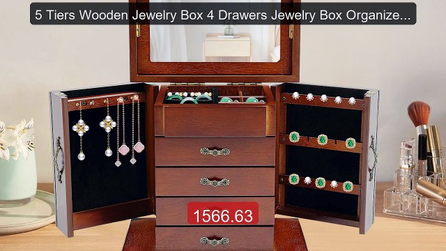 5 Tiers Wooden Jewelry Box 4 Drawers Jewelry Box Organizer Bra... Hot Deal 2026 | Limited Offer!