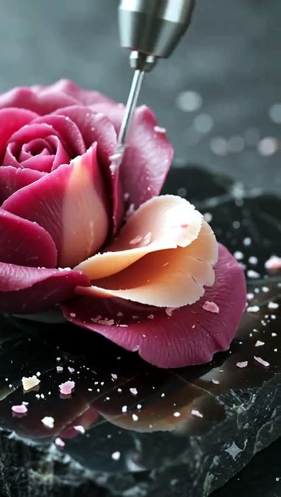 Soap Rose Carved by Precision Tool | Relaxing S...