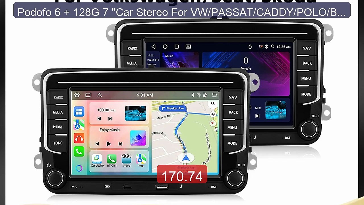 Podofo 6 + 128G 7 ''Car Stereo For VW/PASSAT/CADDY/POLO/BEETLE... -- Best Buy 2026 | Great Quality!