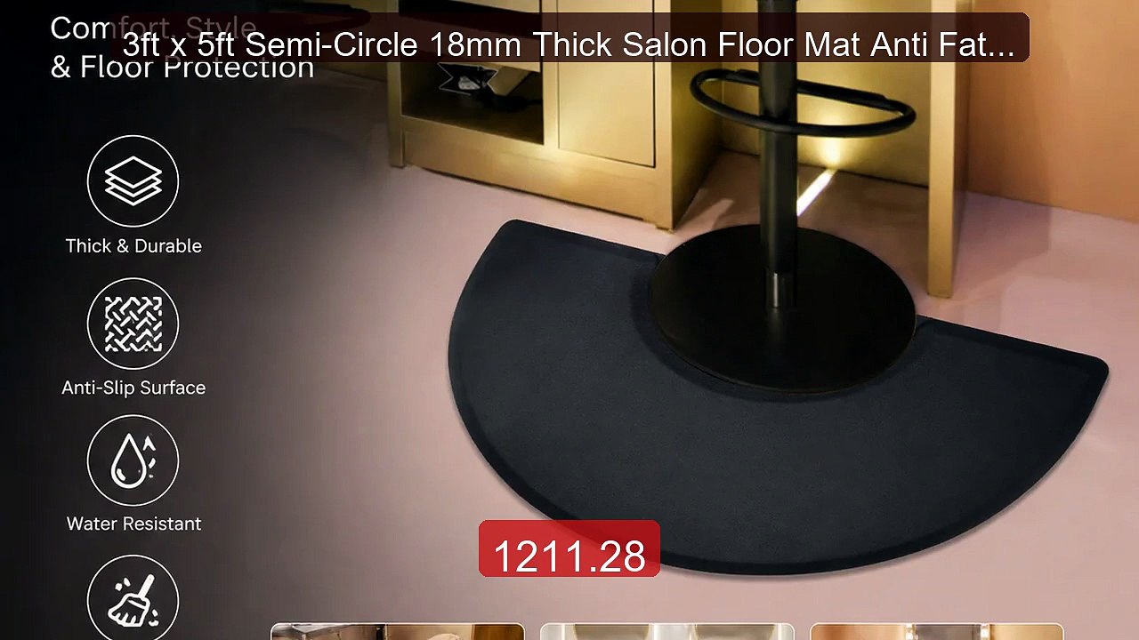 3ft x 5ft Semi-Circle 18mm Thick Salon Floor Mat Anti Fatigue ... -- Hot Deal 2026 | Limited Offer!