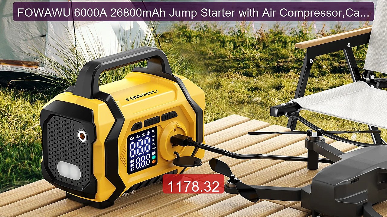 FOWAWU 6000A 26800mAh Jump Starter with Air Compressor,Car Battery... -- Best Deal 2026 | Shop Now!